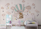 Teddy Bear Balloon Wallpaper : Blush Clouds Nursery Mural