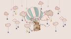 Teddy Bear Balloon Wallpaper : Blush Clouds Nursery Mural - flat design