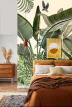 Banana Leaf Forest Wallpaper : Green Tropical Jungle Mural - View 6
