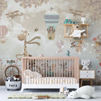 Cycling Giraffe Wallpaper : Balloon Animals Kids Mural