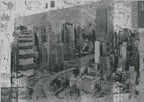 Black and White City Wallpaper : Grunge Skyline Photo Mural - View 4