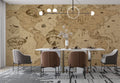 Antique World Map Wallpaper : Sepia Hot Air Balloon Mural
