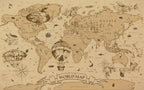 Antique World Map Wallpaper : Sepia Hot Air Balloon Mural - flat design