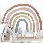 Boho Rainbow Wallpaper : Earthy Minimalist Nursery Mural - View 5