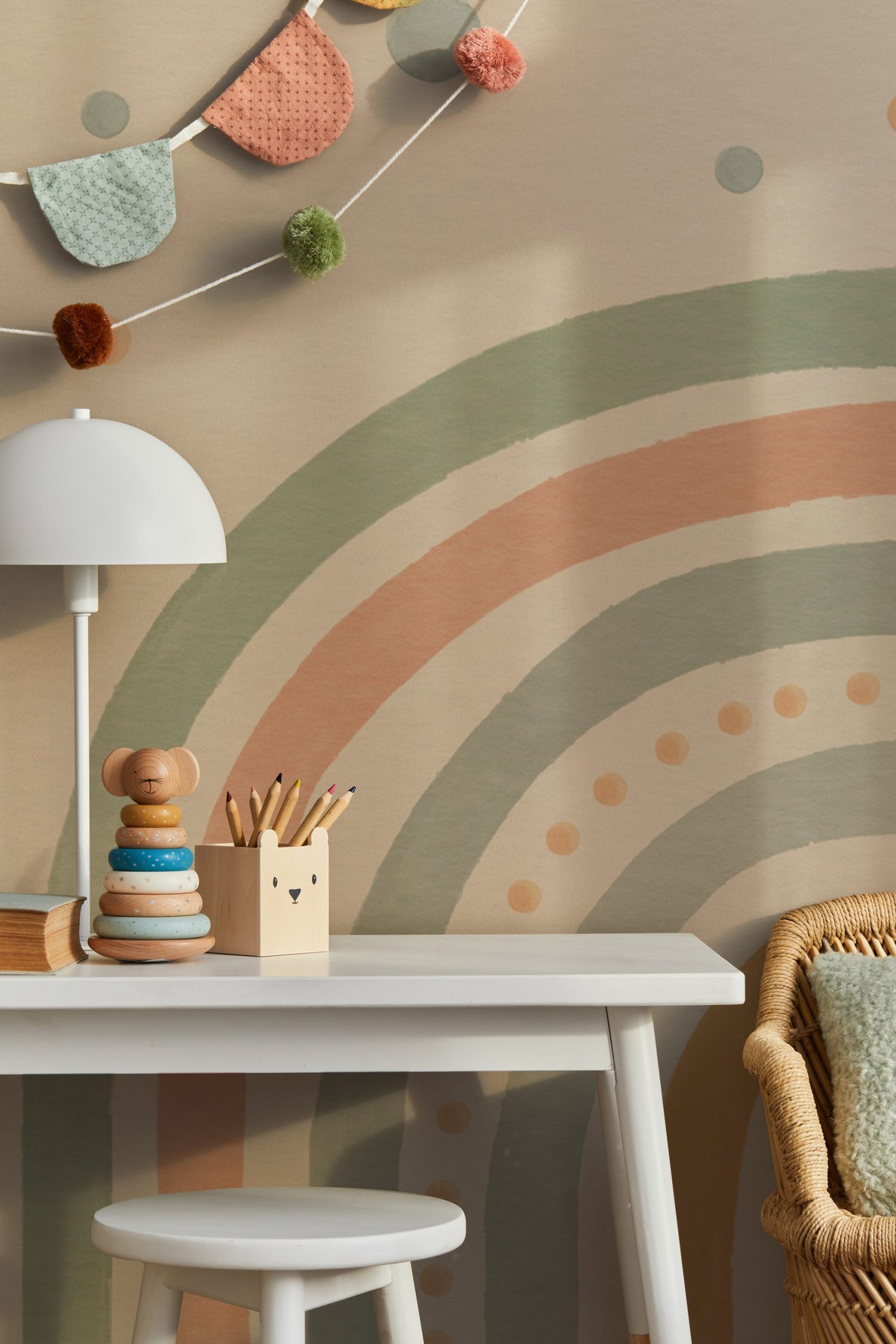 Pastel Rainbow Wallpaper : Boho Arches Kids Mural