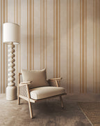 Beige Stripe Wallpaper : Earth Tone Vertical Stripe Pattern - View 6