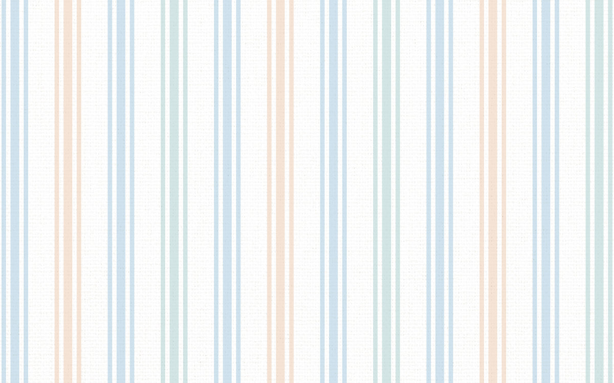 Pastel Stripe Wallpaper : Blue Pink And Green Vertical Pattern - View 2