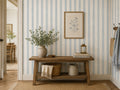 Blue and Cream Stripe Wallpaper : Classic Vertical Line Wall Mural