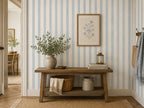 Blue and Cream Stripe Wallpaper : Classic Vertical Line Wall Mural