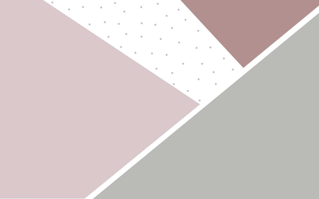 Blush and Grey Geometric Wallpaper : Starry Triangle Mural - flat design