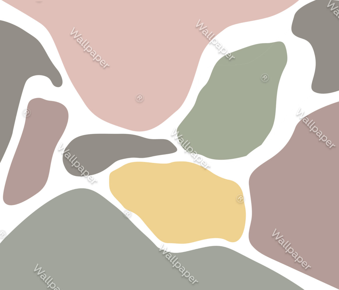 Organic Shapes Wallpaper : Pastel Abstract Mural - flat design