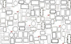 Doodle Frames Wallpaper : Black And White Sketch Mural - flat design
