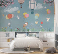 Turquoise Balloon Animals Wallpaper : Blossom Meadow Nursery Mural