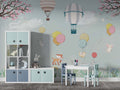 Mint Balloon Animals Wallpaper : Soft Meadow Nursery Mural