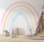 Pastel Rainbow Wallpaper : Soft Minimal Nursery Mural - View 3