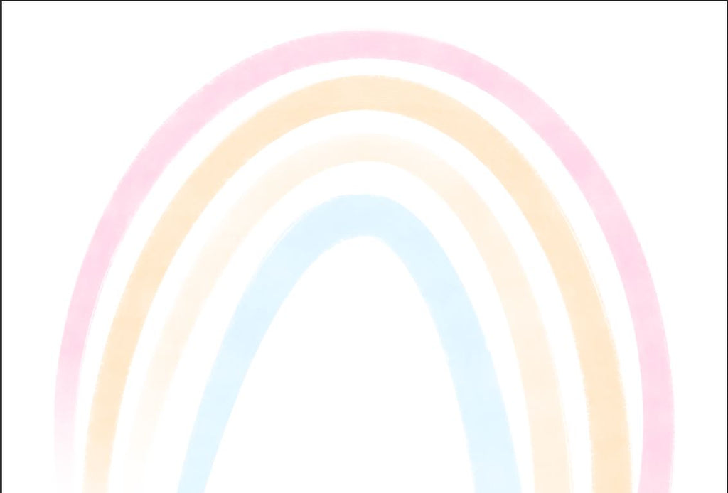 Pastel Rainbow Wallpaper : Soft Minimal Nursery Mural - flat design