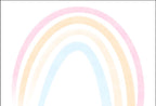 Pastel Rainbow Wallpaper : Soft Minimal Nursery Mural - flat design