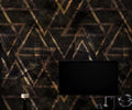 Black and Bronze Geometric Wallpaper : Art Deco Triangle Mural