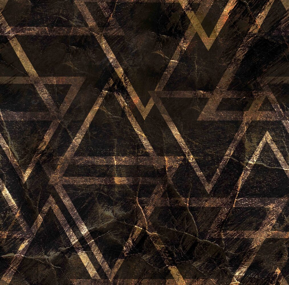 Black and Bronze Geometric Wallpaper : Art Deco Triangle Mural - flat design