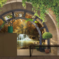 Autumn Waterfall Wallpaper : Garden Arch Forest View Mural
