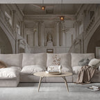 Palace Hall Wallpaper : Classical Marble Columns and Statue Mural