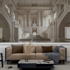 Palace Hall Wallpaper : Classical Marble Columns and Statue Mural - View 3