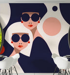Fashion Women Geometric Wallpaper : Sunglasses Portrait Mural - View 2