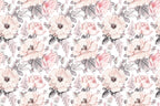Pink Wild Rose Wallpaper : Grey Leaf Floral Pattern - View 2