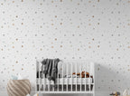 Polka Dot Wallpaper : Soft Brown Confetti Dots Mural