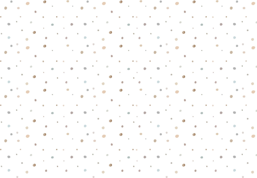 Polka Dot Wallpaper : Soft Brown Confetti Dots Mural - flat design