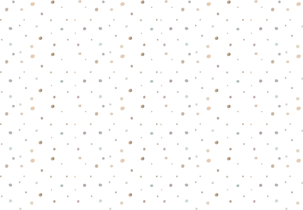 Polka Dot Wallpaper : Soft Brown Confetti Dots Mural - flat design