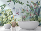 Hummingbird Paradise Wallpaper : Tropical Bird Garden Mural - View 4