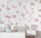 Pink Butterfly Wallpaper : Kids Pastel Butterflies Pattern
