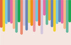 Rainbow Drip Stripes Wallpaper : Hanging Colour Panels Kids Mural - flat design