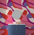 Pink Abstract Shapes Wallpaper : Bold Magenta Swirl Mural