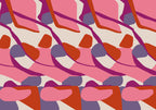Pink Abstract Shapes Wallpaper : Bold Magenta Swirl Mural - flat design