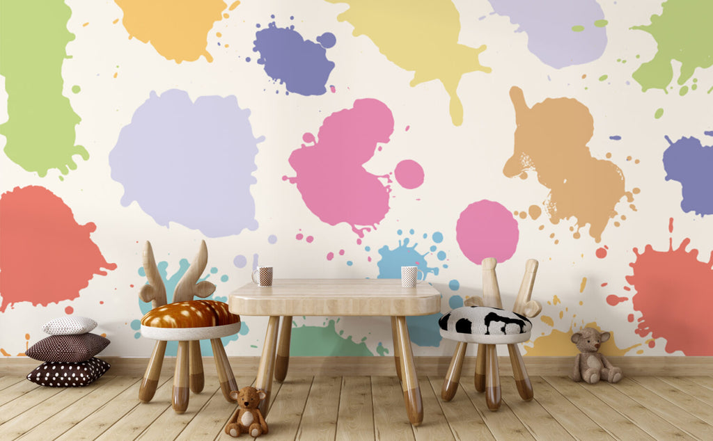 Paint Splash Wallpaper : Pastel Splatter Kids Mural
