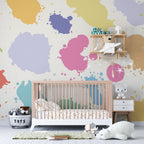 Paint Splash Wallpaper : Pastel Splatter Kids Mural - View 2