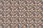 Cutout Floral Wallpaper : Navy and Rust Botanical Shapes Pattern - flat design