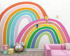 Bright Rainbow Wallpaper : Double Rainbow Kids Mural