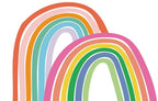 Bright Rainbow Wallpaper : Double Rainbow Kids Mural - flat design