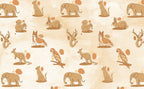 Safari Animals Line Art Wallpaper : Tan Sketch Animal Pattern - flat design