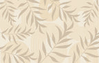 Beige Leaves Wallpaper : Soft Arch Botanical Pattern - flat design