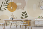 Boho Olive Leaves Wallpaper : Mustard Arches and Sprigs Mural - View 3