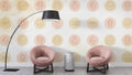 Woman Line Art Circles Wallpaper : Soft Textured Portrait Pattern