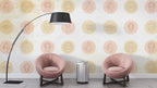 Woman Line Art Circles Wallpaper : Soft Textured Portrait Pattern