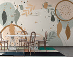 Boho Dreamcatcher Wallpaper : Feathers and Stars Mural