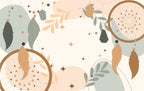 Boho Dreamcatcher Wallpaper : Feathers and Stars Mural - flat design