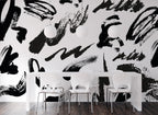Black Brush Strokes Wallpaper : Abstract Ink Pattern - View 3