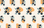 Olive Branch Wallpaper : Black Olives and Orange Pattern - flat design